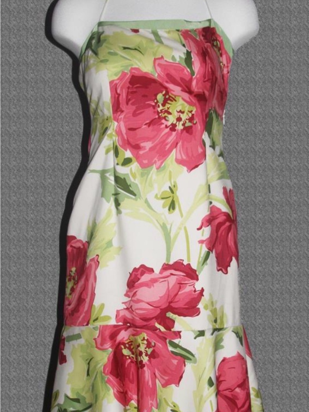 Ann Taylor Cream Sundress with Pink Floral Print